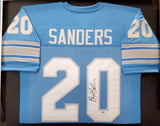 Detroit Lions Barry Sanders Autographed Signed Framed Blue Jersey PSA/DNA U88767