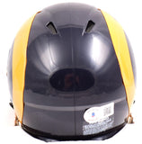 Marshall Faulk Autographed Rams 81-99 Speed Mini Helmet w/HOF- Beckett W Holo