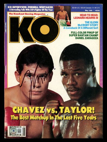 Julio Cesar Chavez Autographed Signed KO Magazine Beckett BAS QR #BK08760