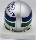 Shawn Springs Autographed Seahawks Throwback Mini Helmet Beckett BS30447