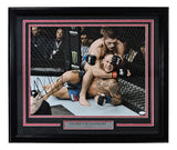 Khabib Nurmagomedov Signed In Black Framed 16x20 UFC Poirier Fight Photo JSA