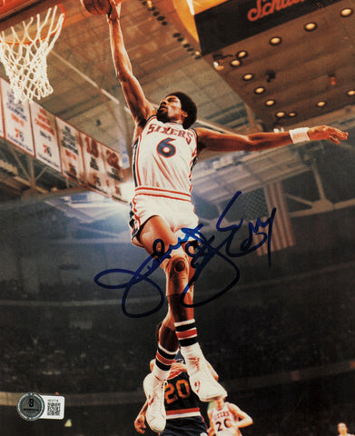 Julius Dr. J Erving Autographed Signed 8x10 Photo 76ers Beckett QR #AE31718
