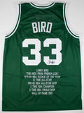 Larry Bird Signed Boston Celtics Custom Jersey w/ Career Highlight Stats (JSA)