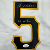 Framed Signed Bill Madlock 35x39 Pittsburgh White Jersey JSA COA