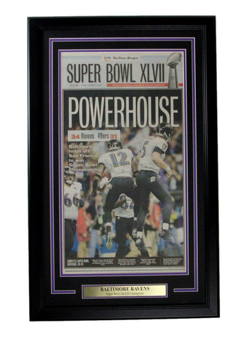 The Times Newspaper February 4, 2013 Ravens Super Bowl XLVII Champs Framed