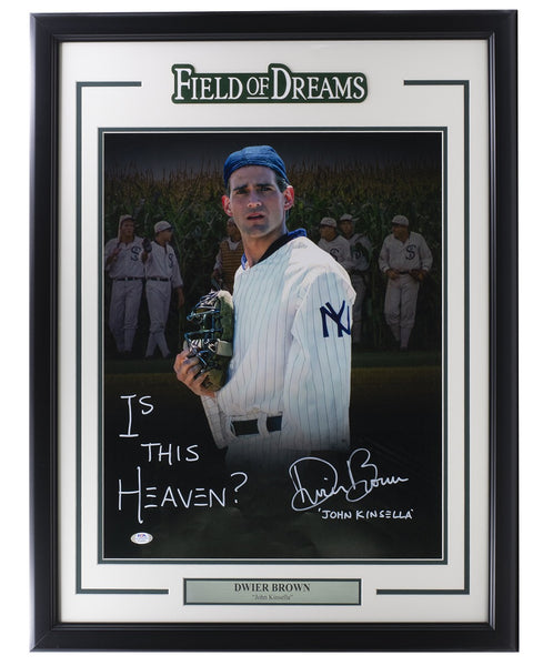Dwier Brown Signed Framed 16x20 Field Of Dreams Photo Is This Heaven PSA