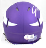 Jordan Addison Signed Vikings Tribute Speed Mini Helmet- Beckett W Holo *Silver
