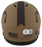 Cowboys Dak Prescott Signed Salute To Service II Speed Mini Helmet BAS Witnessed