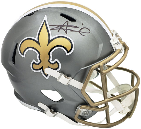 ALVIN KAMARA AUTOGRAPHED SAINTS FLASH GRAY FULL SIZE SPEED HELMET BECKETT 224740