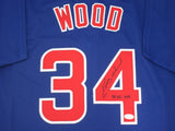 Cubs KERRY WOOD #34 Signed Custom Blue Replica Jersey AUTO w/ ROY 98 - JSA