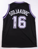 Peja Stojakovic Signed Sacramento Kings Jersey (Beckett) 3xNBA All Star Forward