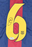 Xavi Signed FC Barcelona Home Soccer Jersey #6 - Beckett Hologram
