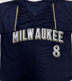Brewers Outfielder RYAN BRAUN Signed Custom Replica Navy Jersey AUTO - JSA