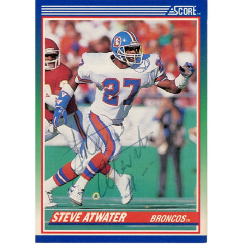 Steve Atwater Autographed/Signed 1990 Score 107 Trading Card AS IS Beckett 59191