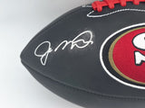 Joe Montana Autographed 49ers Black Logo Football Beckett Witness #WA82198