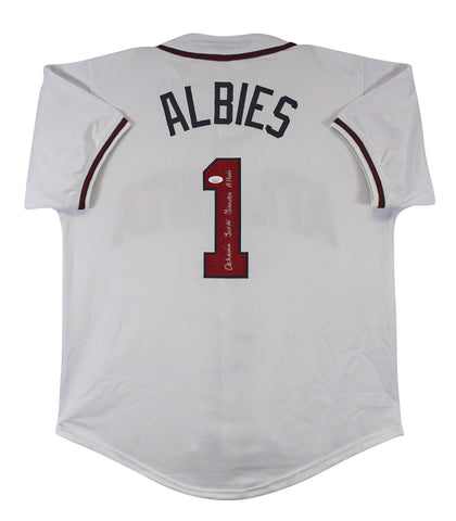 Ozzie Albies Authentic Full Name Signed White Pro Style Jersey Autographed JSA