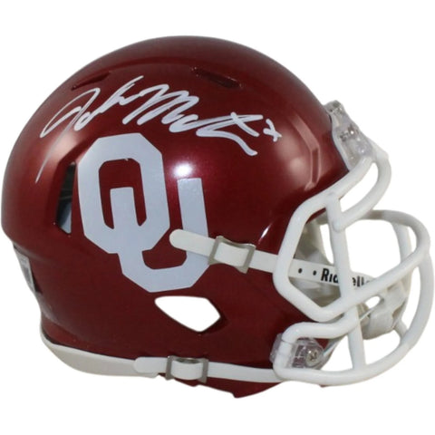 John Mateer Autographed Oklahoma Sooners Mini Helmet Beckett Witness 58311
