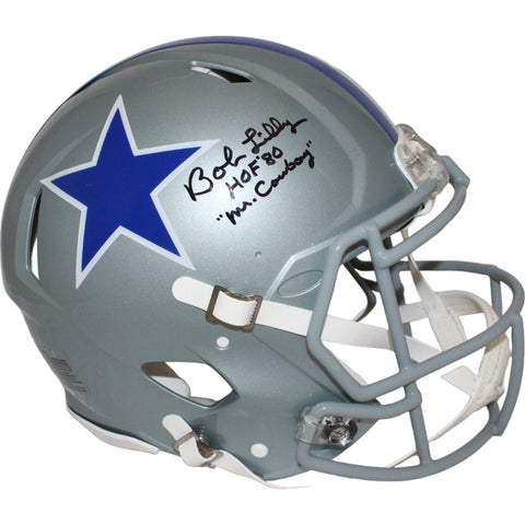 Bob Lilly Autographed Dallas Cowboys TB Authentic Helmet 2 insc. Beckett 44051