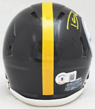 DARNELL WASHINGTON AUTOGRAPHED STEELERS BLACK MINI HELMET BECKETT WITNESS 216802