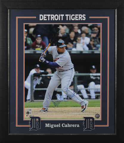 Tigers Miguel Cabrera Authentic Signed 16x20 Framed Photo BAS Witnessed #W222759