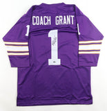 Bud Grant Signed Minnesota Vikings Throwback Jersey (Beckett) Head Coach 1967-85