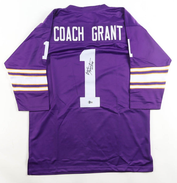 Bud Grant Signed Minnesota Vikings Throwback Jersey (Beckett) Head Coach 1967-85