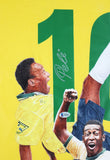 Brazil Pele Signed Hand Painted LE 1/1 By William Zavala Framed Jersey BAS COA