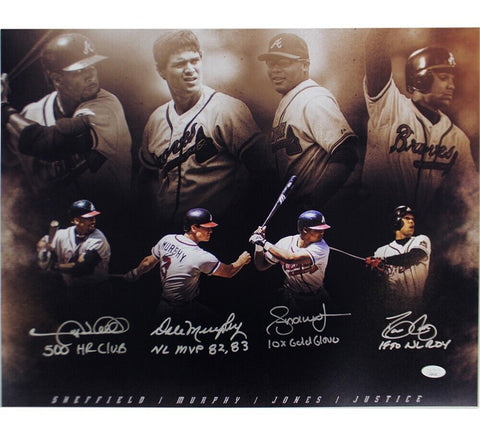 Multi-Player Signed Atlanta Braves Unframed 16x20 MLB Photo with Inscriptions