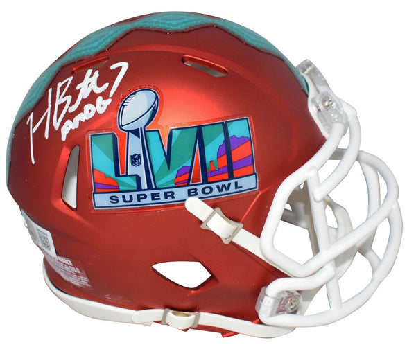 HARRISON BUTKER SIGNED KANSAS CITY CHIEFS SUPER BOWL 57 LVII SPEED MINI HELMET