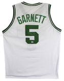 Kevin Garnett Boston Signed White Basketball Jersey JSA QR