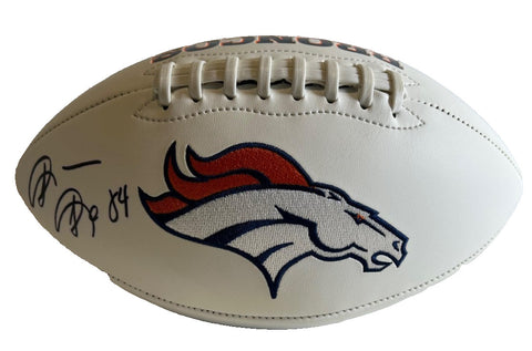 Shannon Sharpe Autographed White Panel Broncos (Super Bowls) Football - BAS COA
