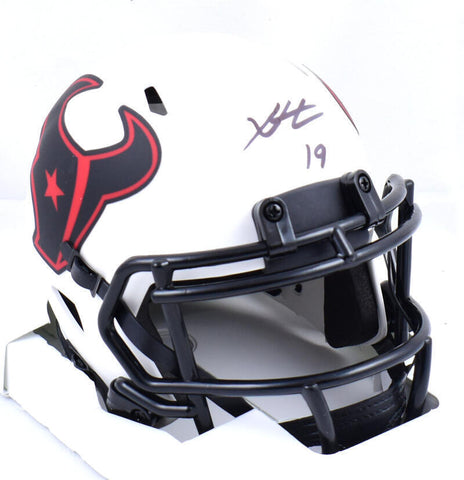 Xavier Hutchinson Signed Houston Texans Lunar Speed Mini Helmet-Beckett W Holo
