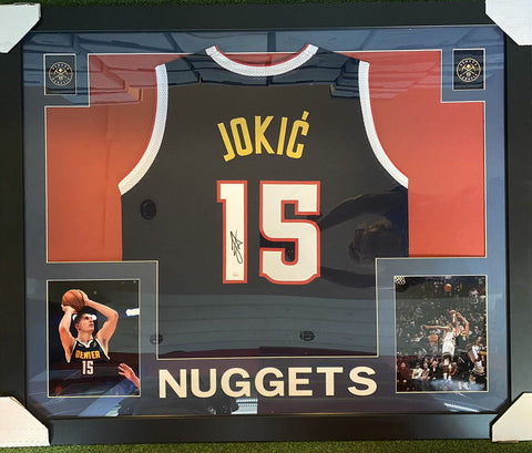 Nikola Jokic Signed Denver Nuggets Framed Jersey (JSA) 2022-23 NBA Champion/ MVP