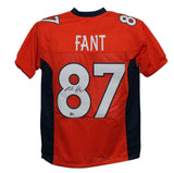 Noah Fant Autographed/Signed Pro Style Orange XL Jersey Beckett BAS 34694