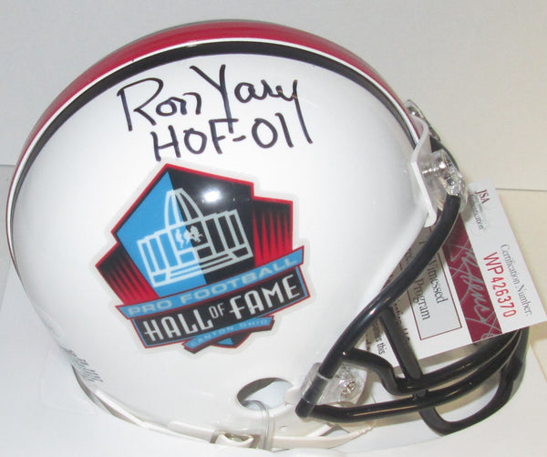 Vikings ROY YARY Signed HOF LOGO Mini Helmet AUTO w/ "HOF '01" - JSA!!
