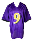 Justin Tucker Baltimore Signed Alternate Purple Football Jersey JSA Hologram