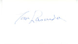 Tommy Lasorda Autographed/Signed Los Angeles Dodgers Index Card Beckett 56538