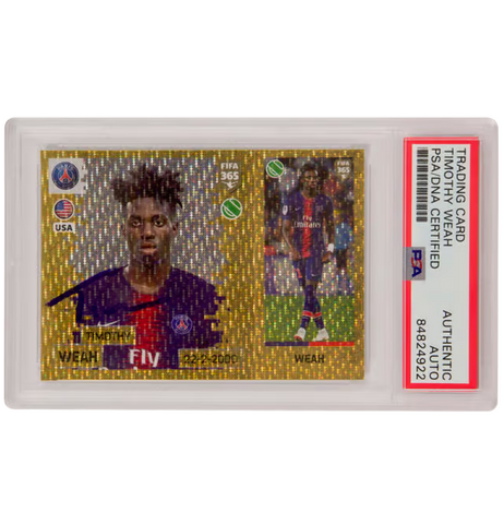 Timothy Weah Signed 2018-19 Panini 365 FIFA Gold Sticker - PSA Authentic
