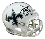 Drew Brees Signed Saints Salute To Service Mini Speed Helmet HOF 26 BAS