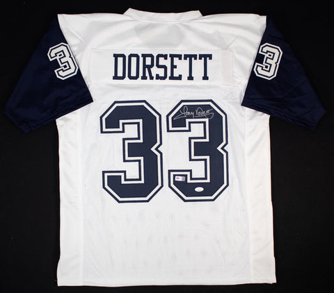 Tony Dorsett Signed Dallas Cowboys Throwback Jersey (JSA COA) 4xPro Bowl R.B.