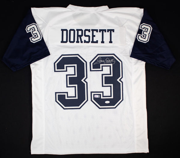 Tony Dorsett Signed Dallas Cowboys Throwback Jersey (JSA COA) 4xPro Bowl R.B.
