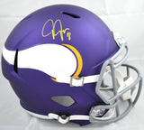 Justin Jefferson Autographed Vikings F/S Tribute Speed Helmet - Beckett W Holo
