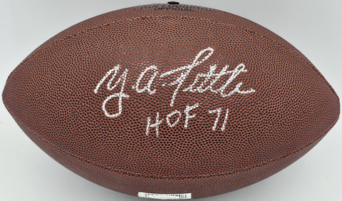 YA Y.A. Tittle Autographed NFL Leather Football Giants "HOF 71" JSA #J44752