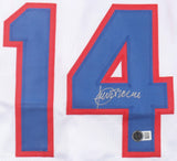 Julio Franco Signed Texas Rangers Jersey (Beckett) 1991 A.L. Batting Champion