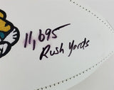Fred Taylor 11,695 Rush Yards Signed Jacksonville Jaguars Logo Football/ Beckett