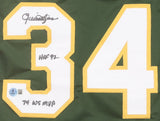 Rollie Fingers Signed Oakland A's Jersey Inscribed "HOF 92 & 74 WS MVP"/ Beckett