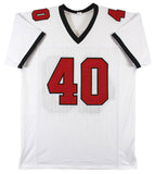 Mike Alstott "A-Train" Authentic Signed White Pro Style Jersey BAS Witnessed