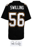 Pat Swilling (SAINTS) Signed Black Custom Football Jersey - (SCHWARTZ COA)