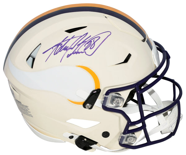 ADRIAN PETERSON SIGNED MINNESOTA VIKINGS RETRO AUTHENTIC SPEEDFLEX HELMET BAS