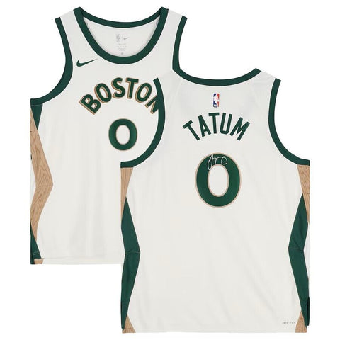 Jayson Tatum Signed Boston Celtics 2023/24 White Nike City Swingman Jersey